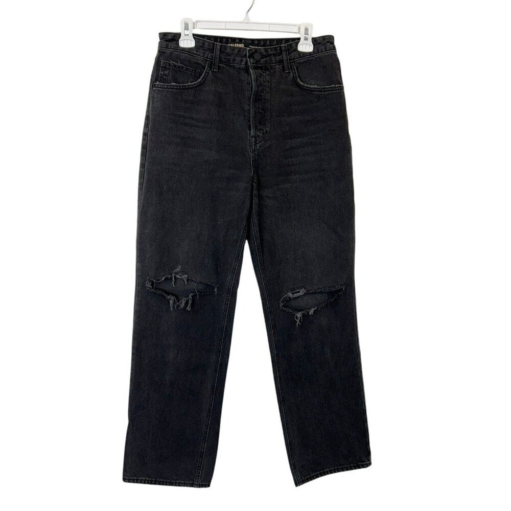 Grlfrnd Amanda Mid Rise Loose Boyfriend Jeans Womens Size‎ 28 Black Baggy